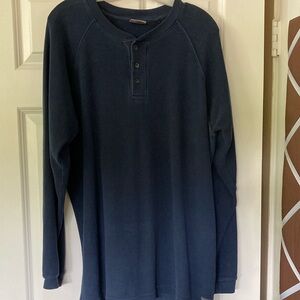 Woolrich Blue Long Sleeve Henley Tee